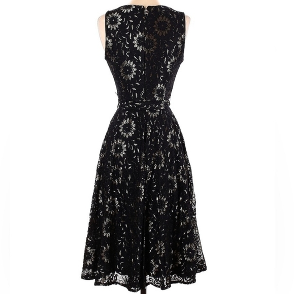 Tommy Hilfiger Black Lace Dress with Gold Undertone. Fully Underlined. Like New! - Picture 4 of 15